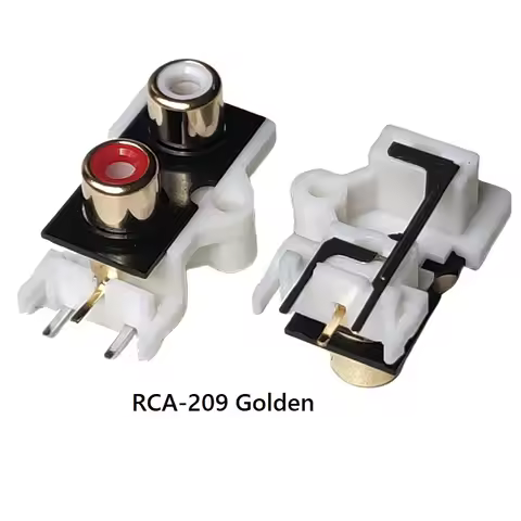 (2PCS/PACK) PCB Mount 1 Position Stereo Audio Video Jack RCA Female Connector TWO hole (W+R) RCA-209