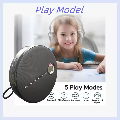 CD Player Portable Bluetooth with Speaker Stereo and Headphones Rechargeable Discman Walkman USB MP3