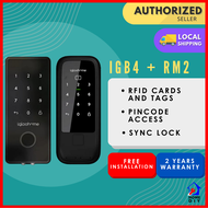 igloohome Rim Lock Metal Gate 2 (RM2) + Deadbolt 2S Metal Grey (IGB4) Bundle Lock (FREE Delivery + Installation)