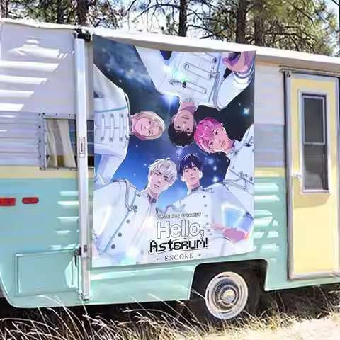 KPOP PLAVE Colorful Flag Wall Hanging Bohemian Wall Banner Mandala Indoor Art Decor