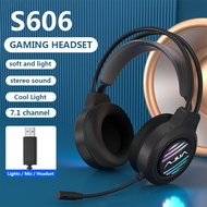 Aula S606 Gaming Headset With Mic RGB Wired Noise Cancelling Stereo Over Ear Headphone for Laptop