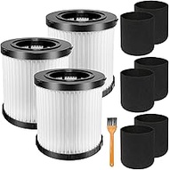 3 Pack DCV5801H HEPA Filter Compatible with DEWALT DCV580H, DCV581H 20V MAX Wet/Dry Vacuum, with 6 F