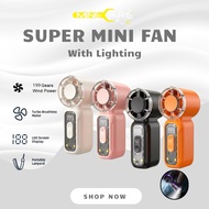 DF97/DF97B MINE CARE 199 Speed Mini Fan With Light Portable Neck Fan With LED Display Rechargeable