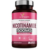 Vitamin B3 Nicotinamide, Niacinamide 500mg - 90 Vegan Niacin B3 Capsules Flush Free, for Skin, Energ