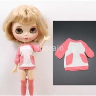 Doll Outfit 12" Blythe Doll ob24 Clothes Rose Pink Long Sleeved T-Shirts Azone Licca