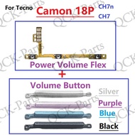 Power on / off Switch Volume Up Down Button Flex Cable Replacement For Tecno Camon 18P CH7n CH7