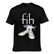 Fashion Printed Fih Shoes Fish Funny Misspelled Fish Meme Fih Calling Humor Casual Mens Tee