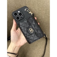 New Phone Case For HUAWEI P10 Lite P20 P30 P40 Pro Nova 2i 2 Lite 3 3i 4 5T 7i 7 Se 8 Purse Card Holder Girl Luxury Black Circle Leather with Strap