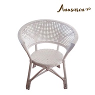 Anusarin เก้าอี้หวายแท้ทรงกลมสีขาวขนาดเล็ก Petite Chillax Chair Genuine Rattan Chair-White