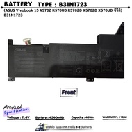 (ส่งฟรี ประกัน 1 ปี ) แบตเตอรี่โน้ตบุ๊ค Battery Asus B31N1723 สำหรับ ASUS VivoBook A570Z K570 X570 S
