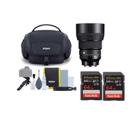 85mm f/1.4 DG DN Art Lens for Sony E Bundle with 64GB Extreme PRO SD Card 2-Pack and Messenger Camer