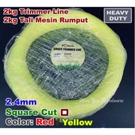 2KG Ponny 2.4mm Nylon Grass Trimmer Line / Tali Mesin Rumput / Brush Cutter Cutting String (Square C