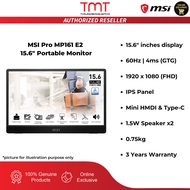 MSI Pro MP161 E2 Portable Monitor | Ultra Slim | 15.6" 60Hz 1920 x 1080 (FHD) | IPS panel | 4ms (GTG