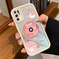 HP OPPO Reno 6 Phone Case Softcase Yellow CD Music Phone Case Silicone Mirror Beautiful Phone Case C