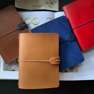全粒面牛皮筆記本套帶筆記本A6