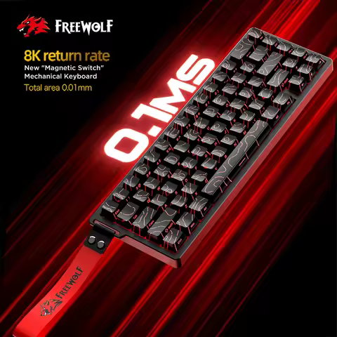 FREEWOLF F68PRO 8K Customs Mechanical Keyboard,Magnetic Switch,128K Scan Rate, 0.01mm RT Accuracy,RG