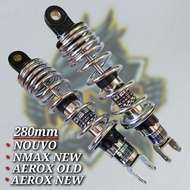 Shock NUVO CROME 280mm - shock belakang AEROX 280MM