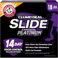 ARM & HAMMER Clump & Seal SLIDE Platinum Multi-Cat Clumping Litter, Easy Clean, Superior Odor Contro