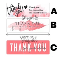 Rectangular Thank You Label Stickers Cake Packaging Label Stickers