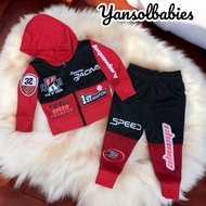 1-13yrs old Hoody Kids Outfit Racing Jacket set