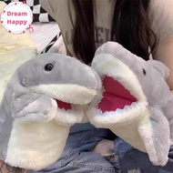 DreamHappy 22cm Cute Little Shark Hand Puppet Gloves Plush Toys Animal Hand Puppet Shark Arm Open Mo