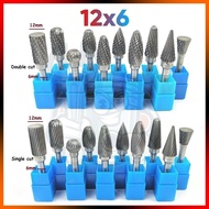12x6mm Tungsten Carbide Burr 6mm Single Cut Double Cut Rotary Porting Tool Mata Porting Mata Korek