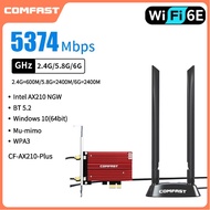 COMFAST Intel 5374Mbps Wi-Fi 6 WiFi Adapter Bluetooth 5.2 AX210 Wireless 2.4G/5GHz/6G Tri band Wi-Fi