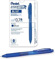 Pentel EnerGel-X Retractable Liquid Gel Pen (0.7mm) Metal Tip, Blue Ink, Box of 12 (BL107-C) by Pentel