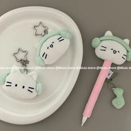 - Cute Cat Headphones Cartoon Doll Therapy Bag Wool Hanging Decoration