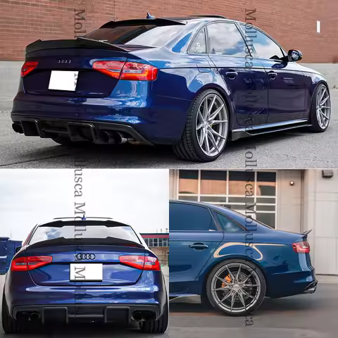 For AUDI A4 B8.5 Sedan HK/M4/PSM Style Carbon fiber Rear Spoiler Trunk wing 2012-2015