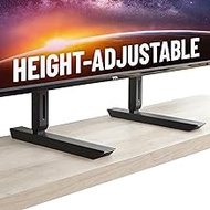 ECHOGEAR Universal Large Stand - Height Adjustable Base for TVs Up to 77" - Wobble-Free Replacement Stand Works w/Any TV Including Vizio, TCL, Samsung &amp; More - Flat Design Compatible w/Soundbars
