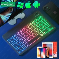 GOOJODOQ 10 inch Backlit Keyboard Bluetooth Backlight Wireless Keyboard and Mouse For iPad Android W