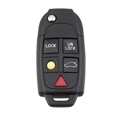 Car Remote Key Case 5 Buttons Flip Folding Key Shell Replacement for Volvo V70