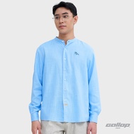 GALLOP : Mens Wear เสื้อคอจีนแขนยาว ผ้าลินิน (Linen Long Sleeve Mandarin Collar Shirt) รุ่น GW9034 ส