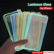 3D Neon Tempered Glass Screen Protector For iPhone 15 14 13 12 11 Pro MAX XS MAX XR 6 7 8 Plus 14 plus 15 plus Colorful Luminous Phone Screen Protector