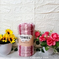 Handuk Mikrofiber MotifRantaiBordir Super Tebal Handuk Mandi Hotel Dewasa Lembut Daya Serap Tinggi