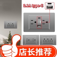 Pc Panel Series Taiwan Dedicated Wall Switch Socket Light Switch 110V 13A Type-c 20W Super Fast Charge Socket