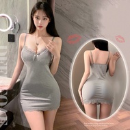 Váy ngủ ôm body tôn dáng phối ren siêu xinh gợi cảm đầm 2 dây mặc nhà xẻ ngực sang chảnh quyến rũ BI