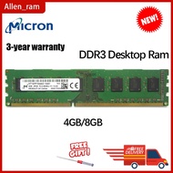 Micron DDR3 DDR3L Desktop for Memory 4GB 8GB DDR3 1066mHZ 1333MHz 1600Mhz RAM 2RX8 PC3-10600U 1.35v