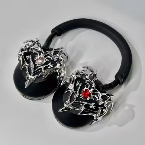 for SONY XM5/6 Case Headphone Case Electroplated Love Custom for SONY WH-1000 XM5 Headphones Attachm