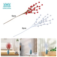 [Gralara] 6 Berry Twig Branches for Vase Decoration, Artificial Twigs for Seasonal Displays