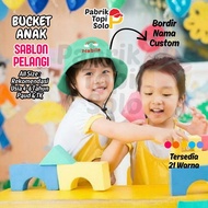 Rainbow Screen Printed Children's Bucket with Custom Name Embroidery for Ages 4 - 6 Years I Kinderga