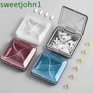 SWEETJOHN Travel Pill Box, Waterproof Sealed Medicine Pill Box, Portable Mini Plastic Jewelry Storage Box Pill Storage