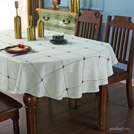 Kain Linen Kapas Bersulam Desa Alas Meja Merah Alas Meja Bujur Kotak-kotak Dapur Meja Makan Kain Hia