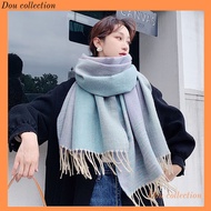 [Nowship2h] High Quality Thick Wool Cashmere Scarf to Keep Warm in Winter with Plaid Pattern - 65x19
