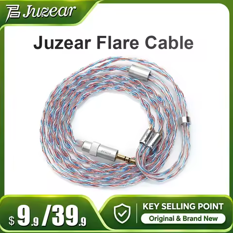 JUZEAR Flare Earphone Upgrade Cable 6N SPOCC+SCCW Hybrid Defiant Original Replaceable Cable 3.5mm+4.