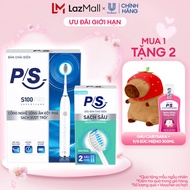 Bộ Bàn Chải Điện P/S S100 PRO màu trắng & Bộ 2 đầu chải thay thế Sạch Sâu