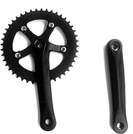 DONSP1986 Single Speed Crankset 44T 170mm Crankarms 110 BCD Crankset for Mountain Road Bike Fixed Gear Bicycle(Square Taper, Black) (44T Sprocket)