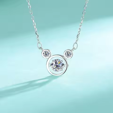 18k White Gold 0.5ct Moissanite Smart Bubble Necklace Diamond Luxury Platinum Pt950 Niche Design Ver