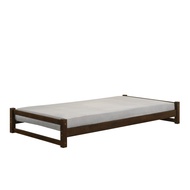 WONDERFUL Furniture Stackable Single Bed Frame Airbnb Katil Bujang Single Bedframe Portable Bed Frame Single White Brown